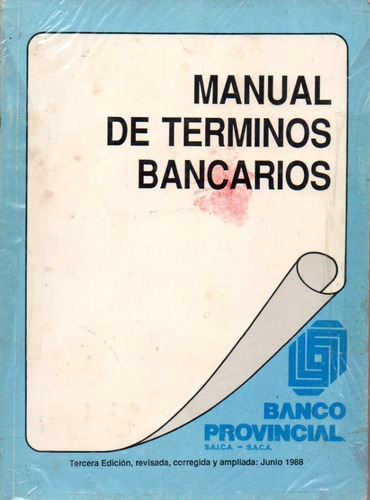 Manual De Terminos Bancarios Tercera Edicion 1992 Bbva