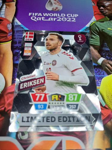 Tarjeta Christian Eriksen Limited Adrenalyn Mundial Qatar