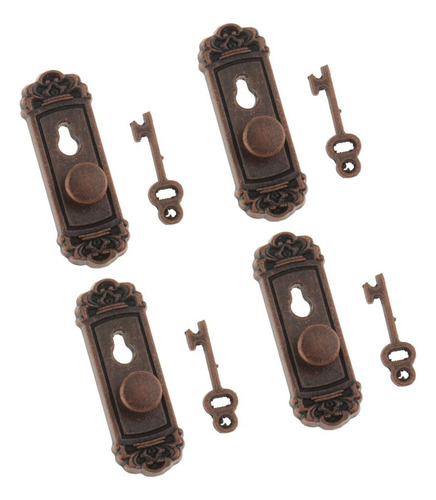 Generic, Cerraduras De Puerta Retro En Miniatura De 4pcs