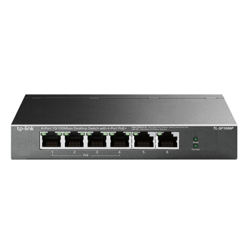 Switch De 6 Puertos 10/100 Tp Link 4 Puertos Poe+ Tl-sf1006p