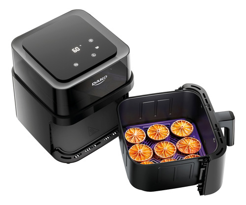 Fritadeira Air Fryer Dako Transparente Digital Com Cesto De 6 Litros E Visor 360° 4 Em 1 127v