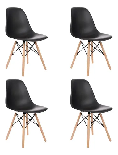 Cadeira de jantar Henn Decorshop Charles Eames DKR Eiffel estrutura de Cor preto 4 Unidades Decor