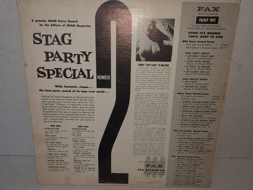 Adam Stag Party Special Number 2 Vinyl Lp Fax Records (Usado)
