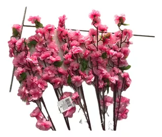 20 Flores De Cerejeira Artificial Pessegueiro Decoração 63cm