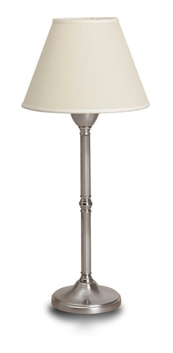 Velador Lampara Moderna Mesa Living Led Dormitorio Cama Lds Estructura Platil Pantalla Natural