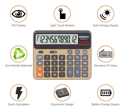 Calculadora De Escritorio Pendancy Os-6815gn Con Pantalla Lc