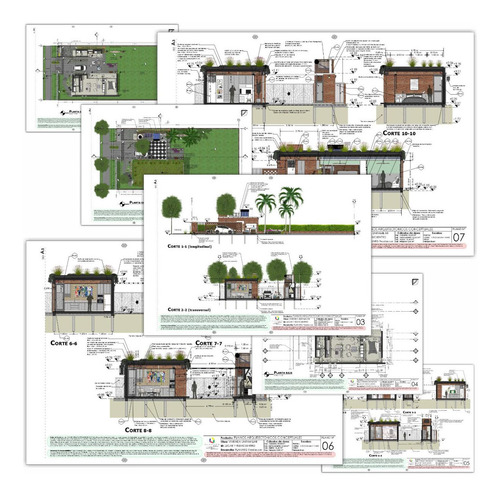 Plano De Casa Moderna Rústica Medidas Diseño Color 82m2