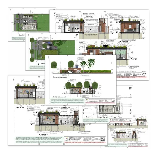 Plano De Casa Moderna Rústica Medidas Diseño Color 82m2