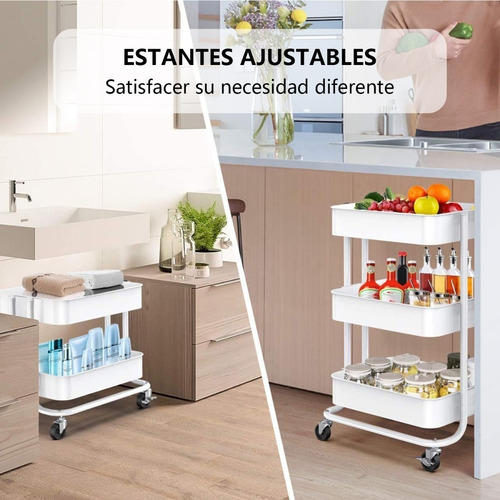 Imagen 2 de 10 de Carrito Organizador Mutiuso Con Ruedas Multi Colores Homer