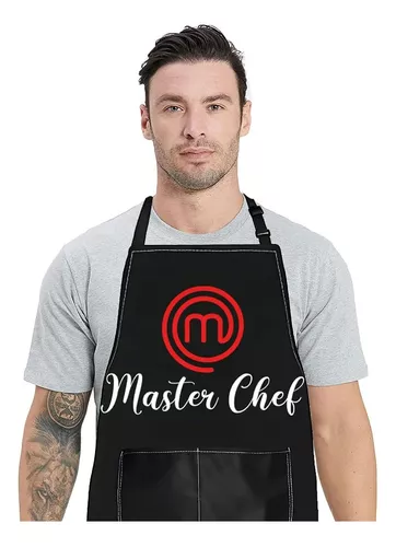 Mandil Delantal Master Chef Cocinero Bolsas Bordado Oferta