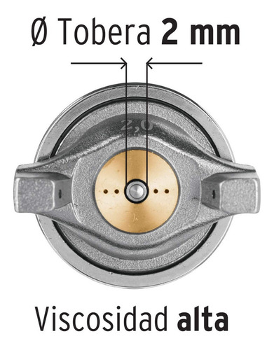 Imagen 3 de 7 de Pistola Para Pintar De Gravedad C Boquilla 2 Mm Truper 13060