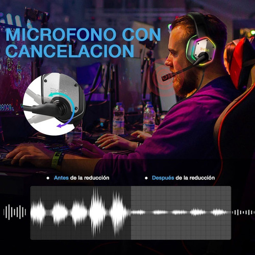 Imagen 8 de 10 de Auriculares Gamer Headset Eksa E1000 Rgb Usb Multiplataforma
