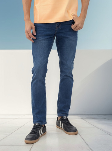 Jeans Mezclilla Corte Slim Quarry Para Hombre