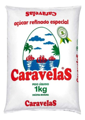 Kit Com 10 Açúcar Refinado Caravelas 1kg
