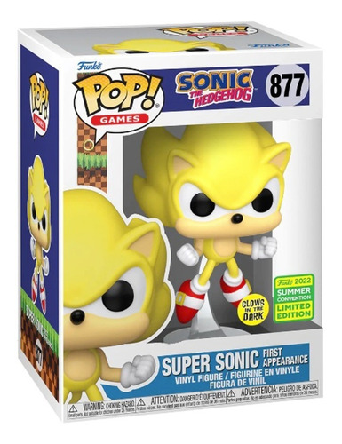 Funko Pop Sonic Super Sonic First Appearance Gitd Sdcc 2022