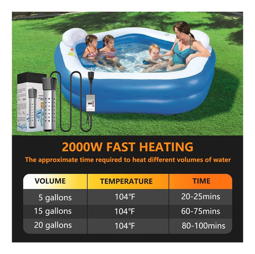 Calentador De Jacuzzi Inflable For Piscina De 2000w Go
