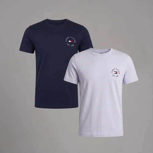 Kit Camiseta Tommy Hilfiger Logo Chest Azul/branca Masculina Azul/branco Xxl Masculino