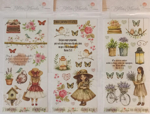 Kit Com 3 Adesivos Transparente Slim Tema Lamparina O Noivo Vem, Chama Acesa, Até Que Ele Venha - Bible Journaling Editora Bíblia Florida