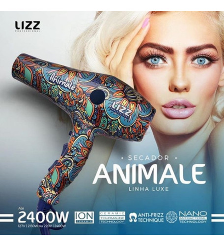 Secador De Cabelo - Lizz Professional - Animale 3800 Ionic