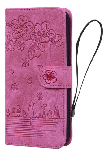 Funda De Piel Para Teléfono Samsung Galaxy S25 S24 S23 S22 S21, Pintura Al Óleo Con Forma De Gato, Floral, Folio, Tapa Magnética, Tarjetero