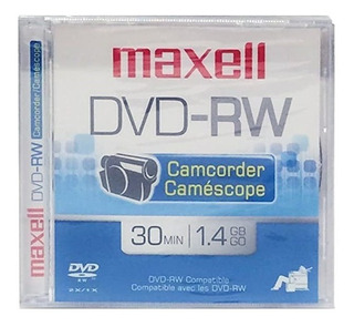 5 Discos de videocámara en Blanco de 8 cm DVD-RW regrabables de Plata 4 x 30 min 1,4 GB