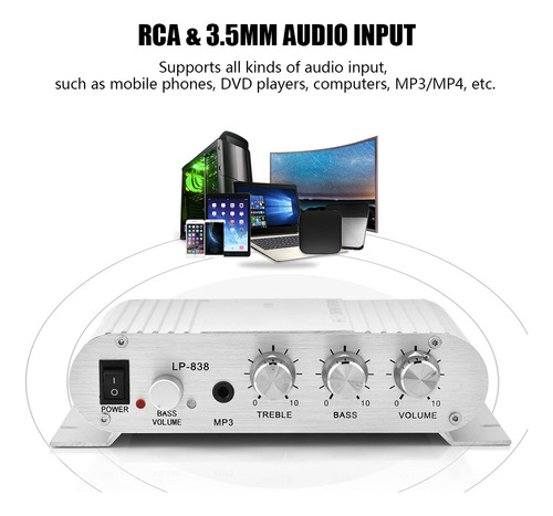 Amplificador De Potencia De Audio Doméstico Mini Hifi 2.1 Pa