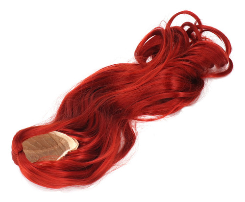 Peluca Roja Con Forma De Muñeca Con Separación Central, Larg