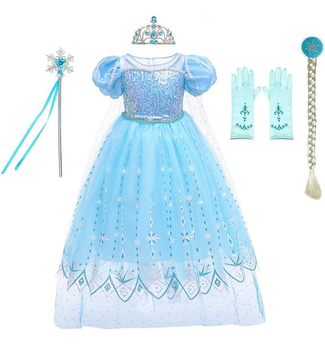 Izkizf Niñas Reina De La Nieve Elsa Princesa Disfraz Hallowe
