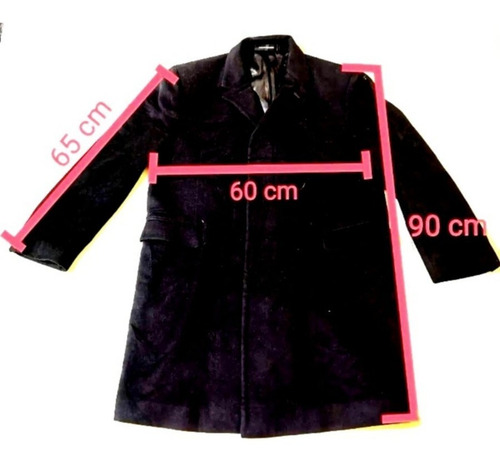 Abrigo Gabardina Negra Para Hombre (excelente Calidad) (Usado)
