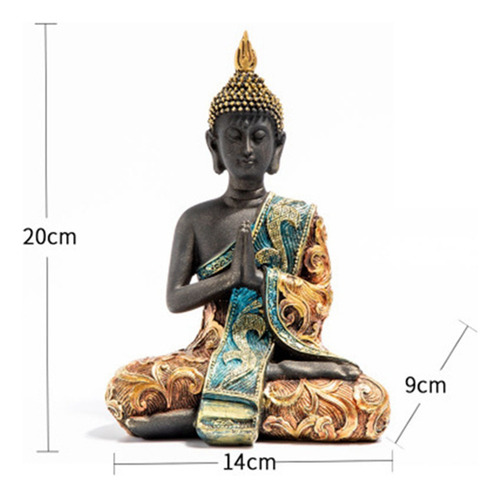 Buda Tailandés Sentado Estatua Oficina Decoración Yoga Zen
