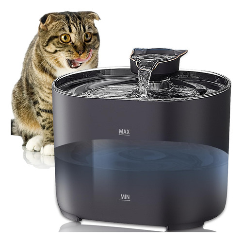 Bebedero Para Gato Con Luz Led, 74oz/2.2 L Fuente De Agua