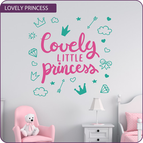 Vinilo Decorativo Infantil Nena Princesa Lovely Princess