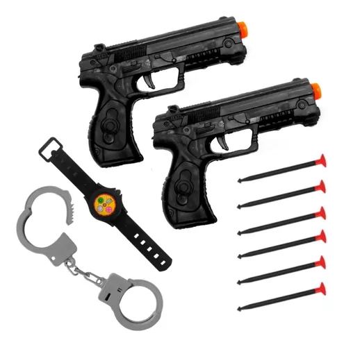 Pistola Nerf Arma Lança Dardos Kit Arminha Brinquedo Policia