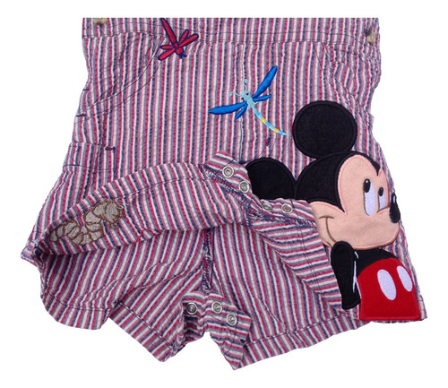 Mono Short Mickey Mouse Overol Para Bebé Niño 6 Meses Algodó