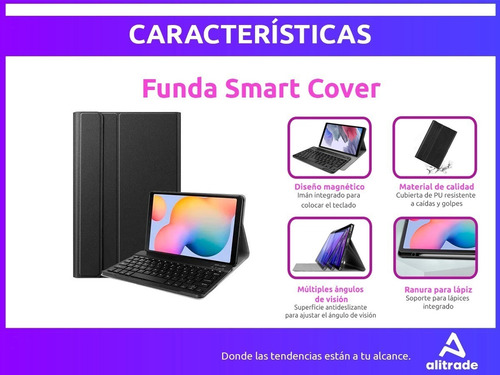 Imagen 4 de 10 de Funda Magnetica Con Teclado Bluetooth Para S6 Lite + Mouse