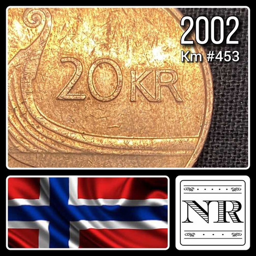 Noruega - 20 Kroner - Año 2002 -  Km #453 - Proa Barco