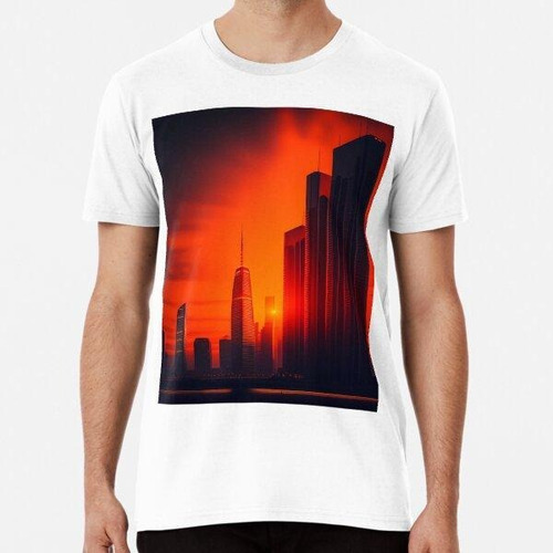 Remera Orange Landscape Algodon Premium 