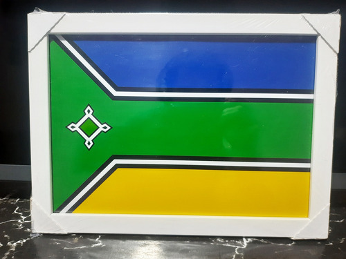 Quadro Bandeira Do Amapá 33x24cm Moldura Branca