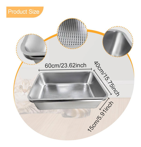 Caja De Arena Para Gatos Para Gatos Interiores De Acero
