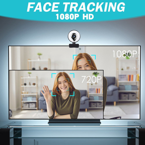 Imagen 8 de 10 de Cámara Web De 1080p Con Usb Y Luz De Relleno Para Pc