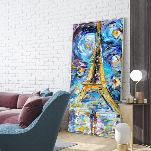 Imagen 2 de 10 de Cuadros-torre Eiffel 2,decorativo,95x60cm-16k Resolución