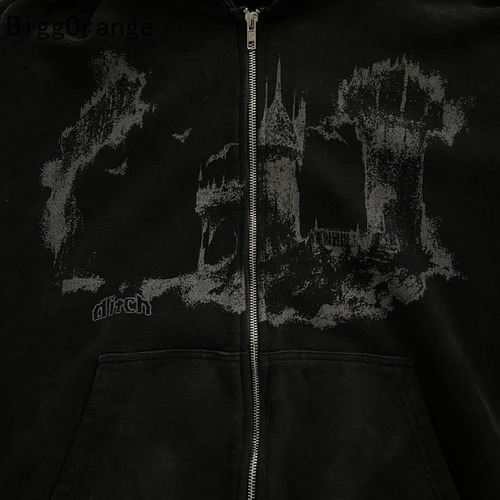 Chaqueta Gótica, Sudadera Con Capucha, Y2k Spring Nw