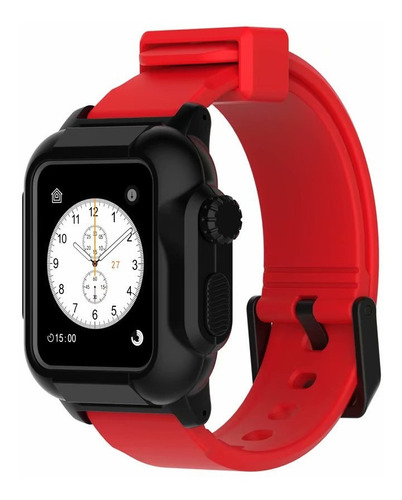 Case Forro Bumper Apple Watch Correa Rojo 44mm Tienda