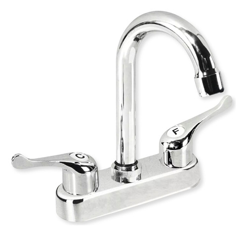 Llave Mezcladora Lavabo Baño Grifería Cromado Cuello Curvo