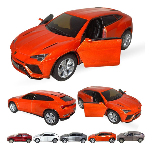 Carrinho Miniatura Lamborghini Urus De Metal Fricção Cor Laranja