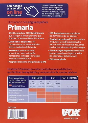 Diccionario De Primaria (vox - Lengua Española - Diccionario