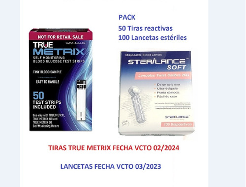 Tiras Reactivas True Metrix X 50 Unid. + Lancetas X100 Und