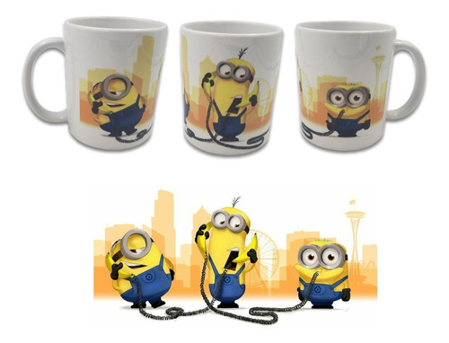 Taza Minioms, Mi Villano Favorito, Stuar, Kevin Y Bob 325ml.