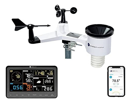 Estação meteorológica profissional Wi-Fi 10 em 1 Ambient Weather Ws-2902 com vigilância na Internet, compatível com Alexa