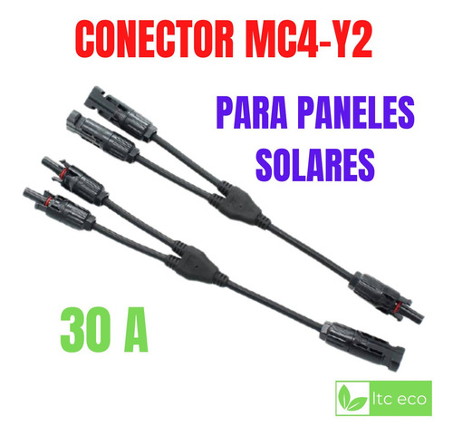 Imagen 1 de 9 de Par Conectores Mc4 Divisor Y 1 A 2 Macho Hembra Mc4-y2 Solar